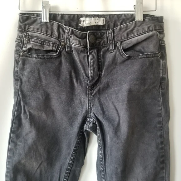 Free People Denim Gray Jeans Zip Up Legging Size 26 - Picture 4 of 11